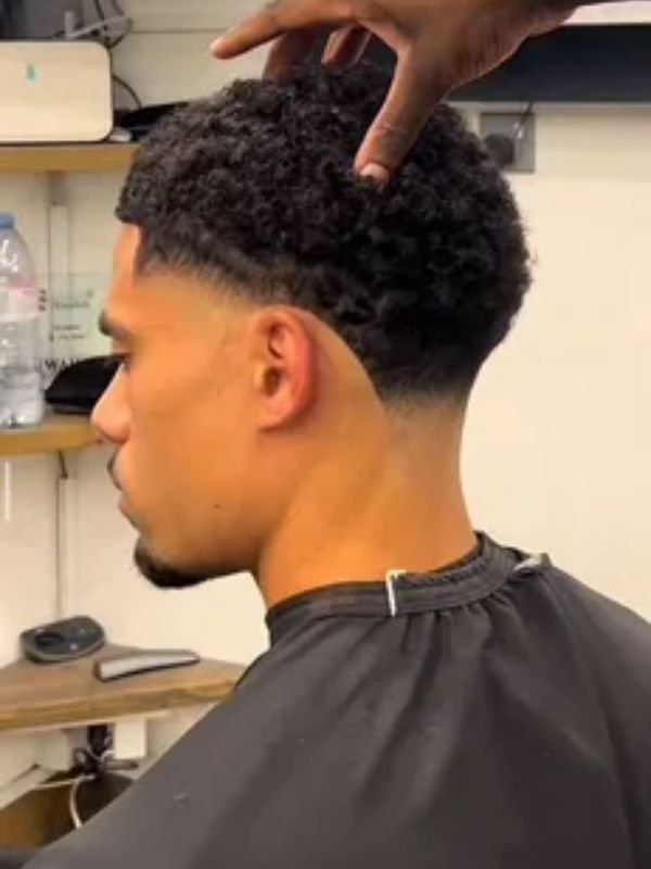 Curly low taper fade
