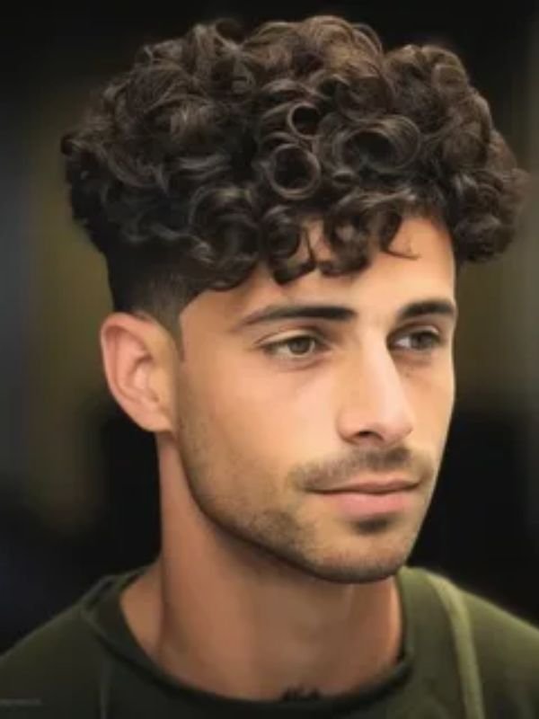Curly top with a low taper
