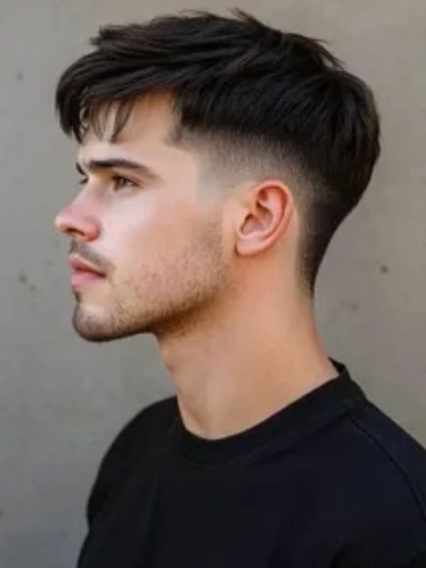 Low Taper Fade With a Fringe