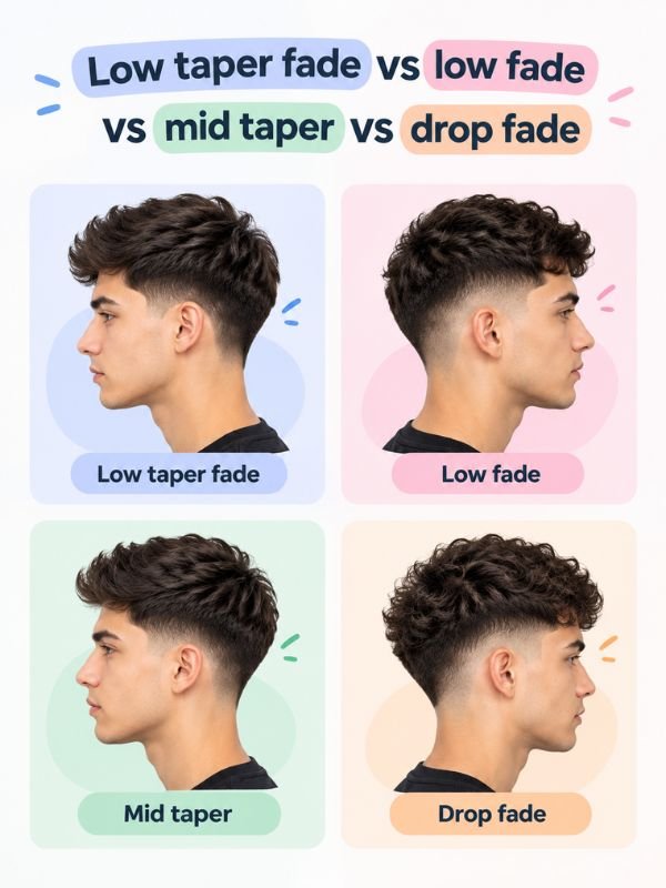 Low taper fade vs low fade vs mid taper vs drop fade