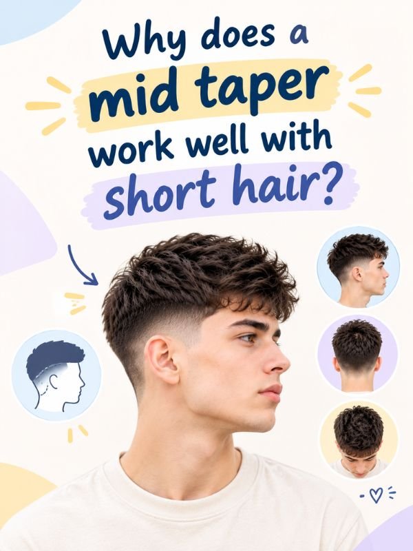 Why does a mid taper work well with short hair